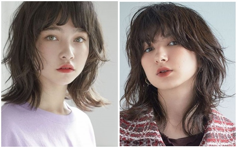 Người phụ nữ với kiểu tóc mullet layer ngắn uốn cụp chữ S tạo vẻ tinh tế