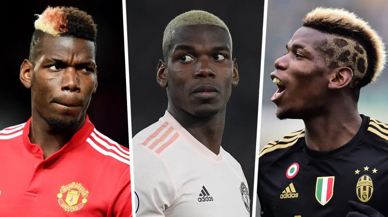 Paul Pogba với mái tóc tạo hình độc đáo và màu sắc nổi bật