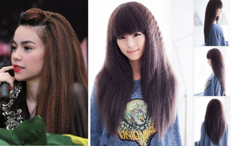 Phong cách cá tính với kiểu tóc bấm trong duỗi ngoài dập xù