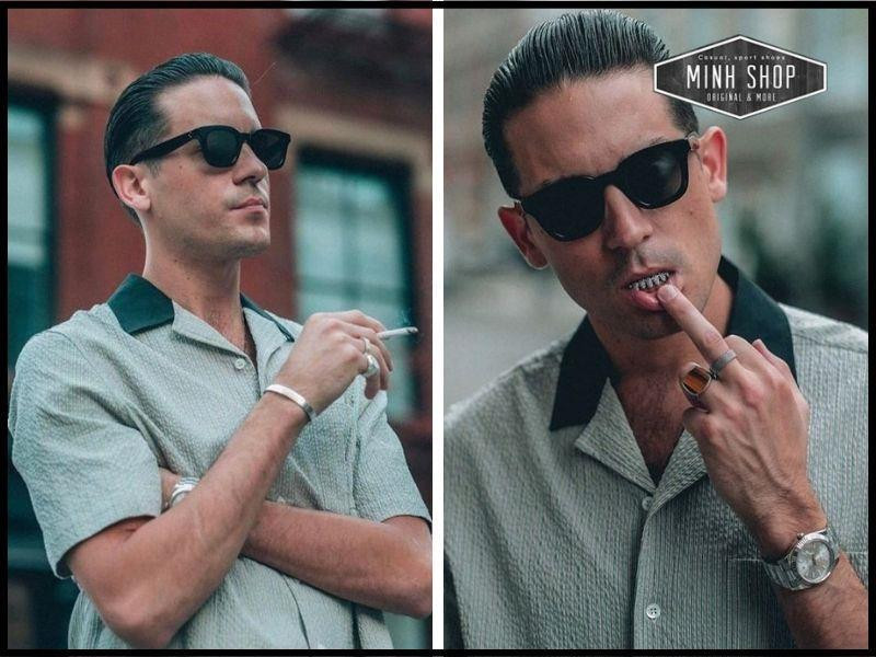 Phong cách tóc Slicked Back bóng bẩy kết hợp kính