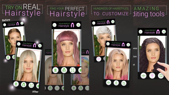 Phụ nữ thử các kiểu tóc khác nhau trên ứng dụng Perfect Hairstyle