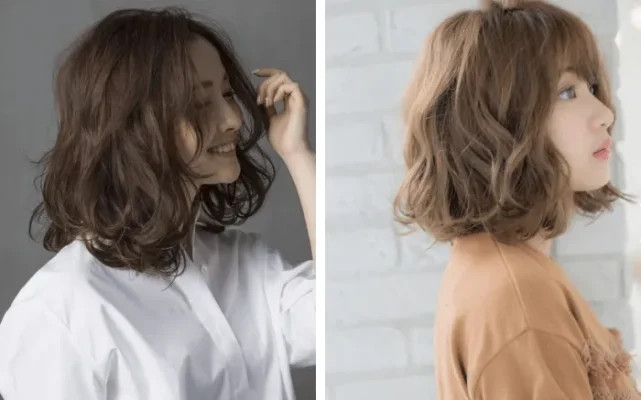 Phụ nữ trung niên duyên dáng với tóc bob uốn cụp mái lệch