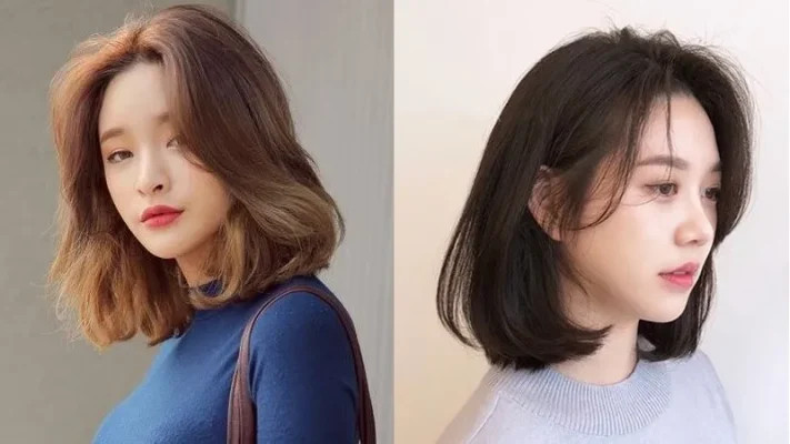 Phụ nữ trung niên thanh lịch với kiểu tóc lob uốn nhẹ