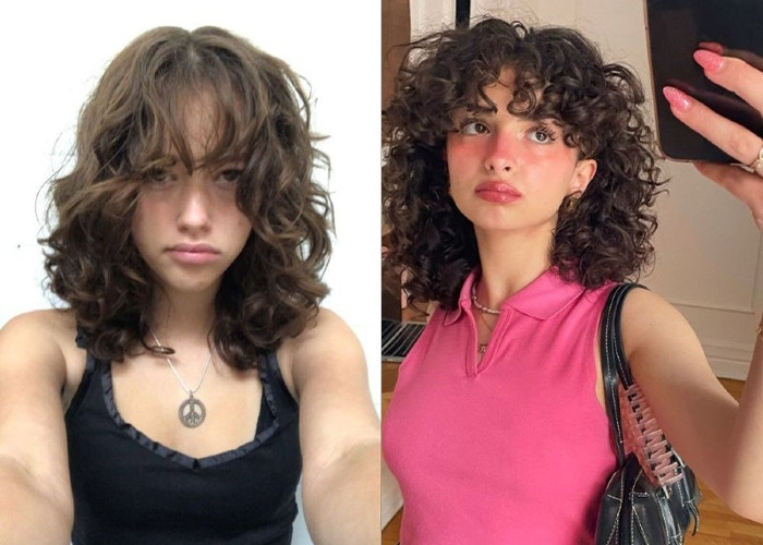 phụ nữ với tóc đuôi sói nữ lob ôm sát gương mặt