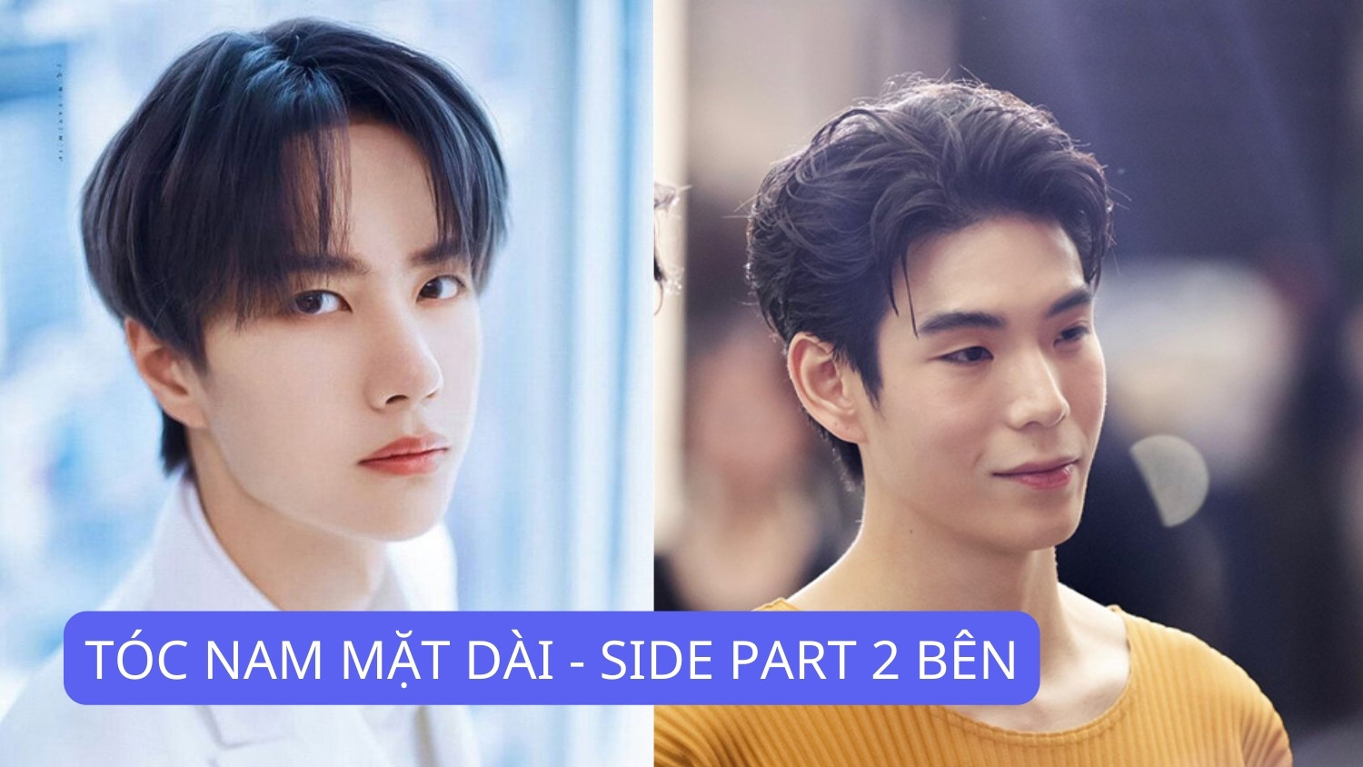 Side Part hiện đại cho nam giới mặt dài, với mái rủ nhẹ nhàng