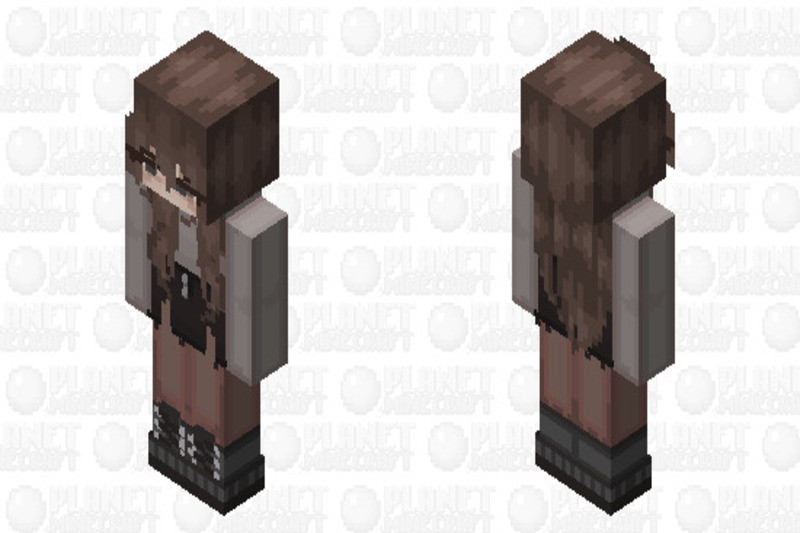 Skin Minecraft cô gái tóc ngắn nâu đeo kính