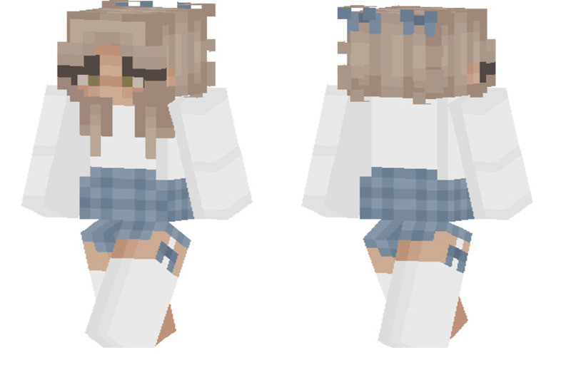 Skin Minecraft nữ sinh tóc ngắn với đồng phục