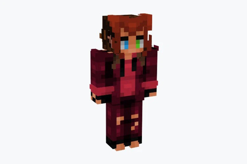 Skin Minecraft nữ với mái tóc ngắn cá tính