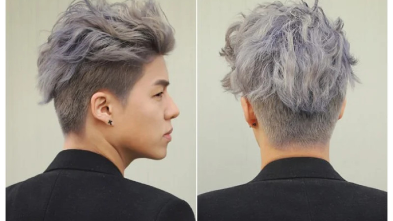 Slick back ngắn tóc uốn sóng nhẹ nhàng