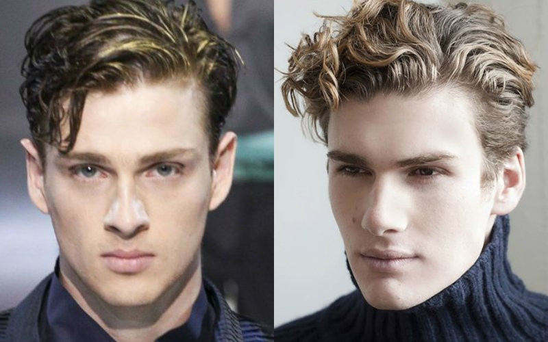Slick back ngắn tóc xoăn tự nhiên
