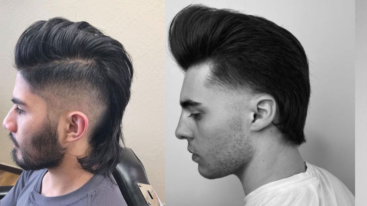 Sự kết hợp độc đáo giữa kiểu tóc mullet ngắn và pompadour, tạo khối bồng bềnh và mạnh mẽ