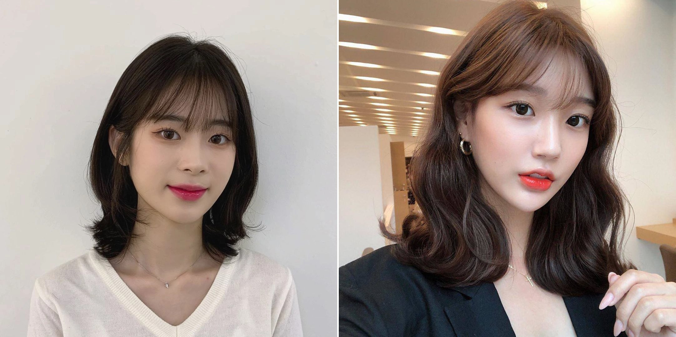 Sự ngọt ngào của tóc mái thưa kết hợp mặt tròn