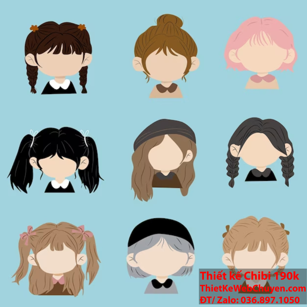 Tạo kiểu tóc chibi đơn giản