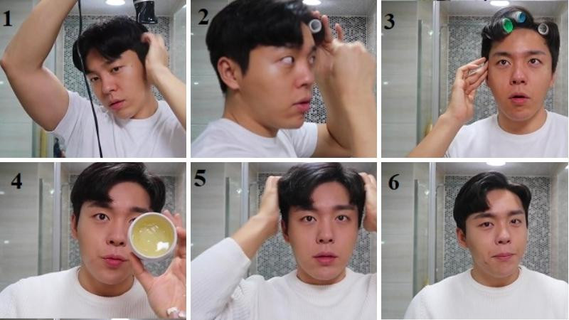 Tạo kiểu tóc phân tán nam bằng lô cuốn