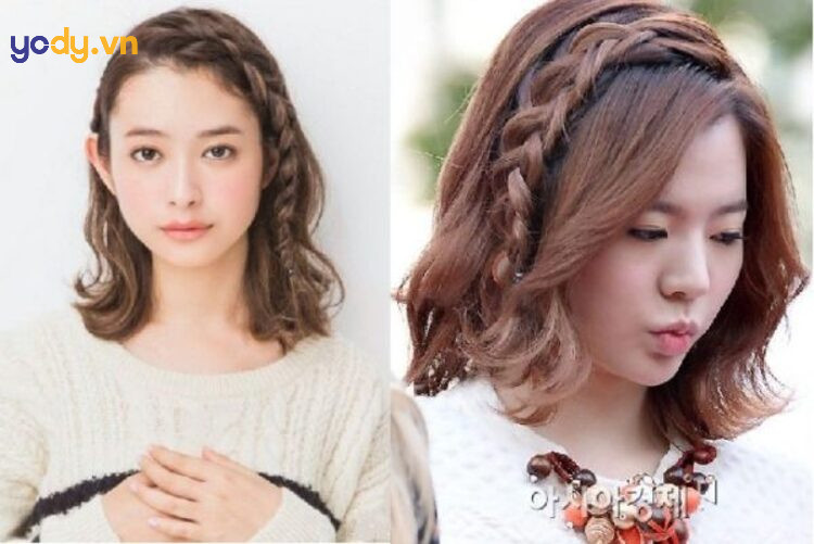 tết tóc mái hai bên đơn giản tạo nét thanh lịch cho gương mặt