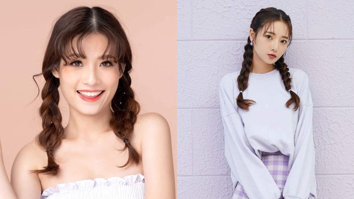 Tết tóc ngắn hai bên giúp mặt tròn thon gọn