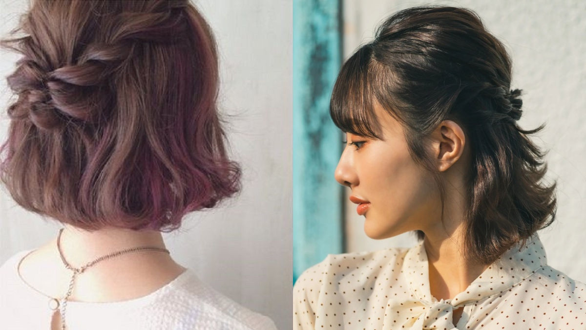 Tết tóc ngắn xoăn phồng phù hợp nhiều kiểu mặt