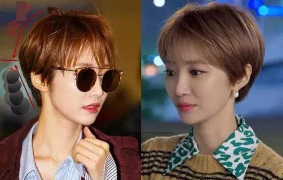 Thiết kế tóc ngắn với nhiều lớp tóc tạo độ bồng bềnh cho đầu bẹt