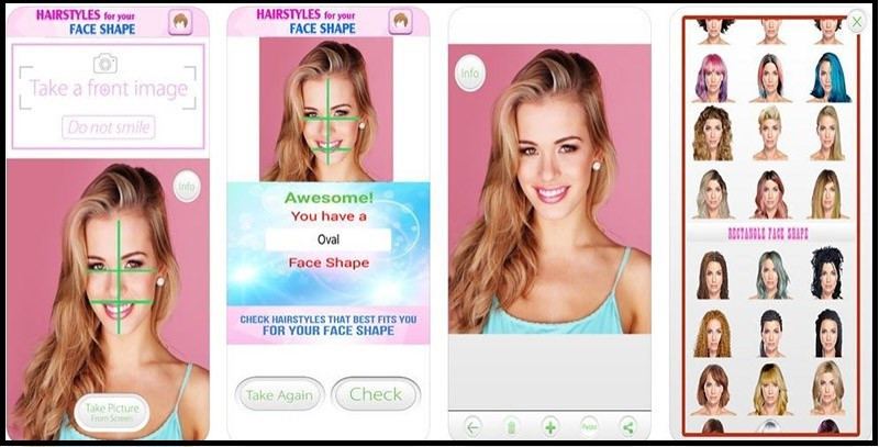 Tính năng nhận diện khuôn mặt của Hairstyles for Your Face Shape