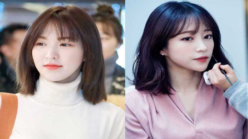 Tóc bồ câu ngang vai cho khuôn mặt trái tim