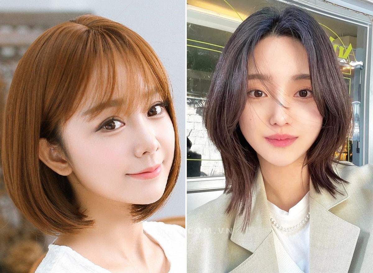 Tóc bob cụp đuôi cho nữ mặt dài