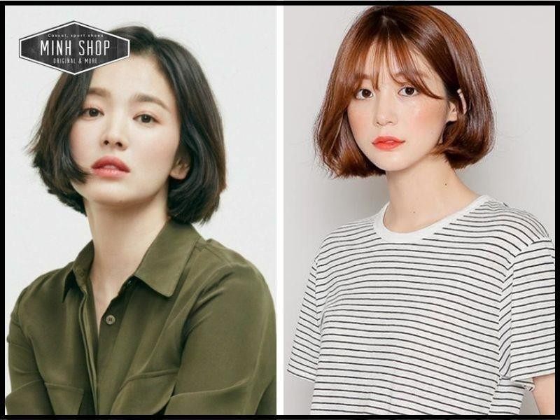 Tóc bob duỗi cúp cho mặt vuông góc cạnh