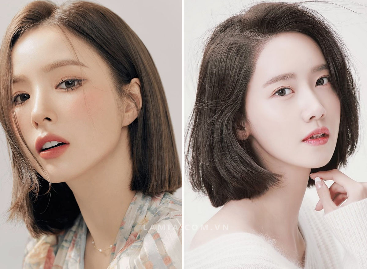 Tóc bob mái lệch cho nữ mặt dài