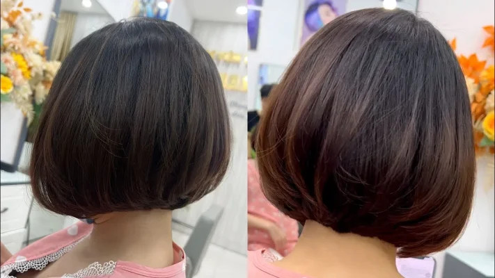 Tóc bob ngắn cụp đuôi dịu dàng và thanh lịch