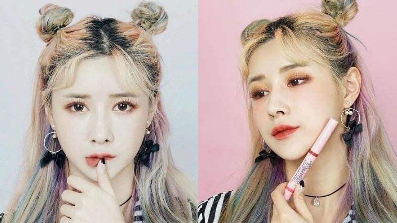 Tóc búi Na Tra nửa đầu với nhiều mảng màu nhuộm cá tính, thể hiện sự phá cách và trẻ trung.