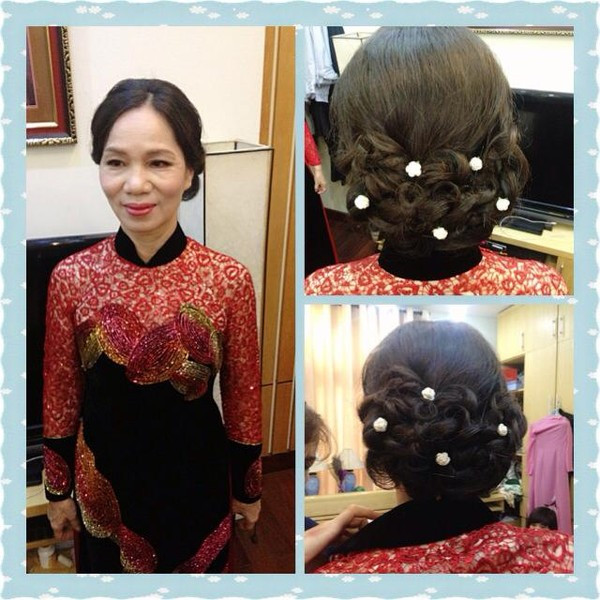 Tóc búi vắt lớp độc đáo cho bà sui