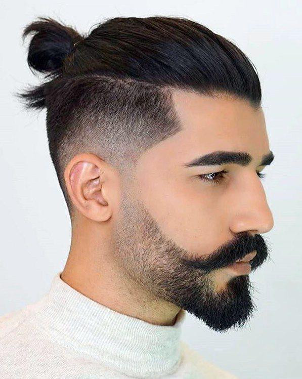 Tóc buộc undercut với bộ râu được tạo hình nghệ thuật