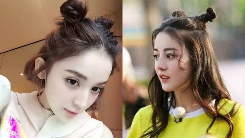 Tóc dài búi Na Tra nửa đầu theo phong cách ngôi sao Cbiz, toát lên vẻ dịu dàng và thanh tao, là một trong những kiểu tóc buộc nửa đầu đẹp