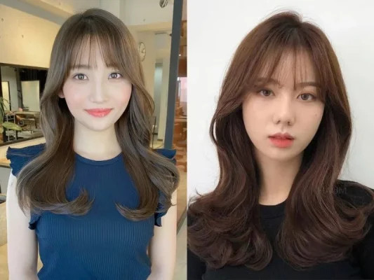 Tóc dài suôn mượt và mái thưa giúp phụ nữ trung niên trẻ trung hơn