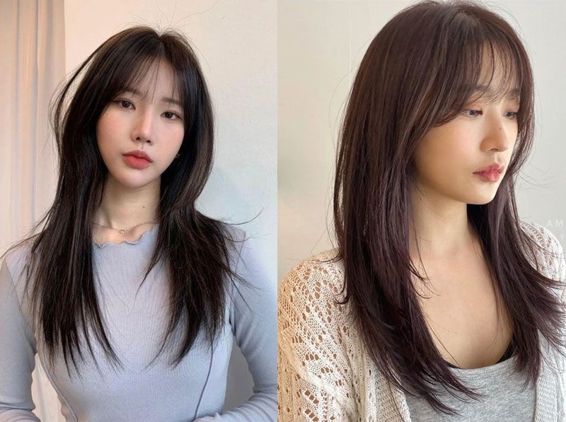 Tóc dài thẳng tỉa layer năng động