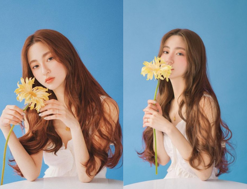 tóc dài uốn đuôi lơi bồng bềnh tự nhiên cho gương mặt thanh tú