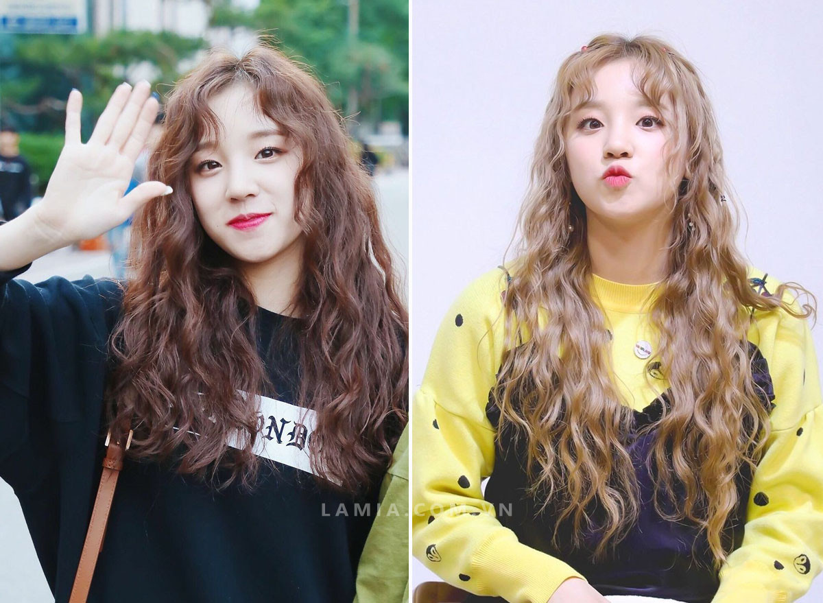 Tóc dài xoăn xù mì tôm cho mặt dài