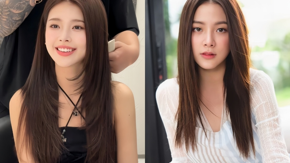 Tóc duỗi thẳng tự nhiên, phong cách trẻ trung đơn giản 2025