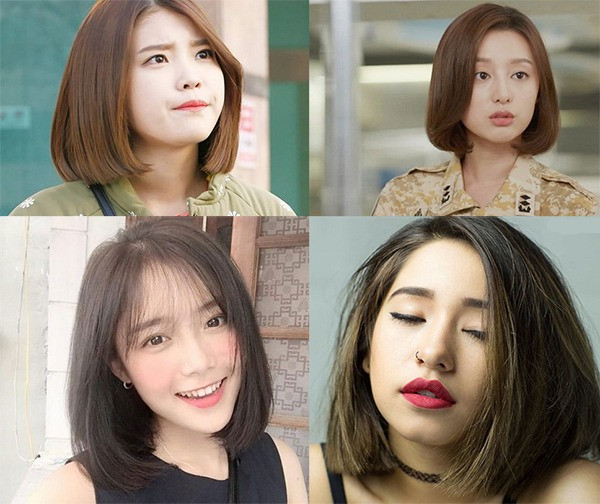 Tóc ép thẳng ngắn ôm gọn gương mặt, giúp mặt to trông nhỏ nhắn hơn