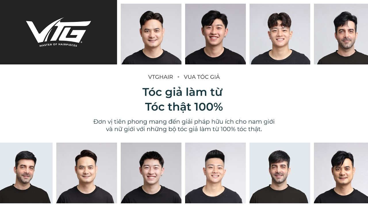 Tóc giả nam che khuyết điểm trán chữ M