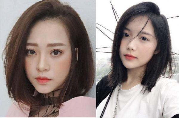 Tóc hai mái kết hợp hai tầng cho mặt tròn cổ ngắn thêm quyến rũ