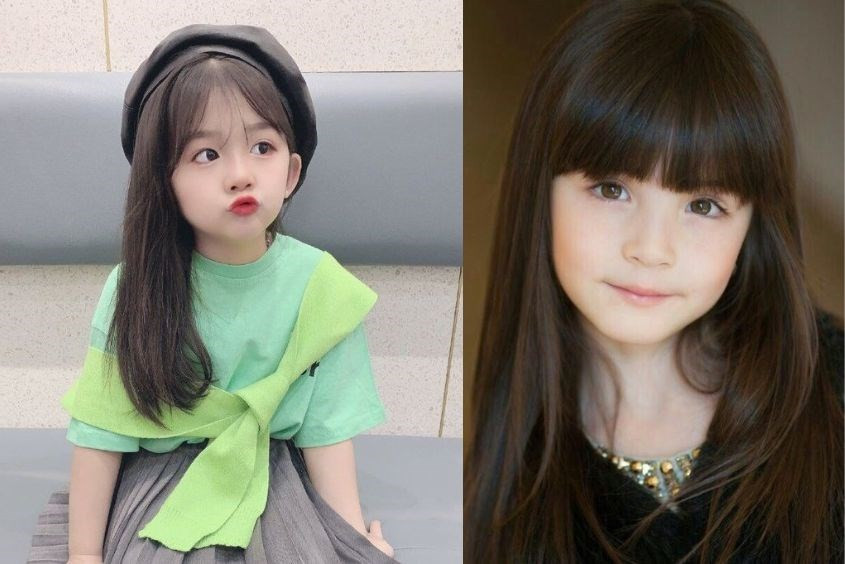 Tóc layer duỗi thẳng thanh lịch cho bé gái 12 tuổi