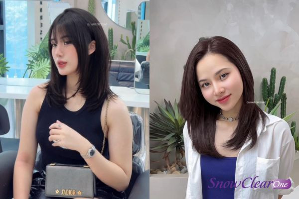 Tóc layer lỡ thẳng tự nhiên, dịu dàng và thanh lịch