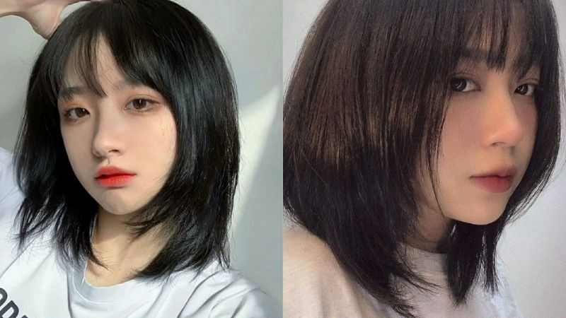 Tóc layer mái ngang cổ điển