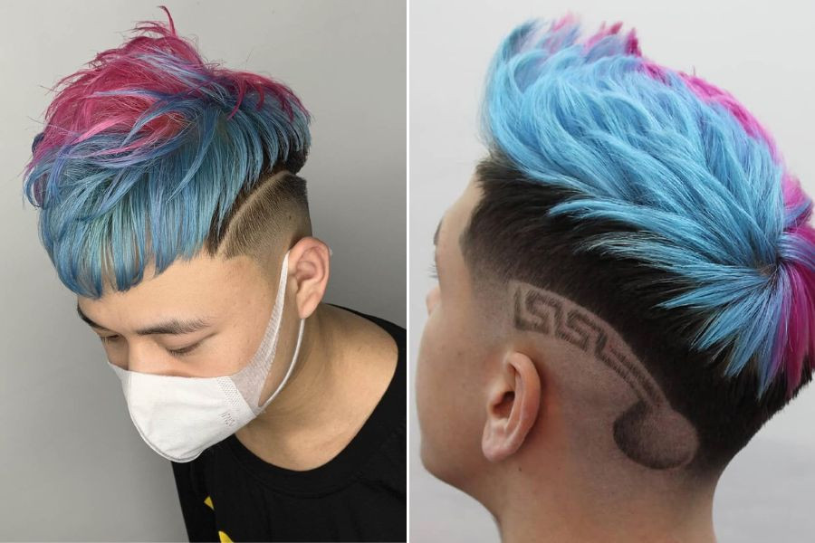 Tóc layer nam ngắn nhuộm ombre sành điệu