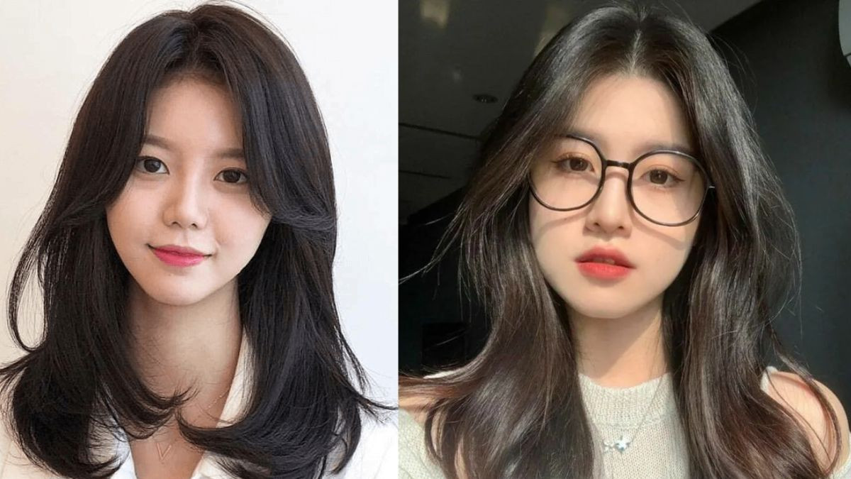 Tóc layer nữ dài kết hợp mái hai bên quyến rũ