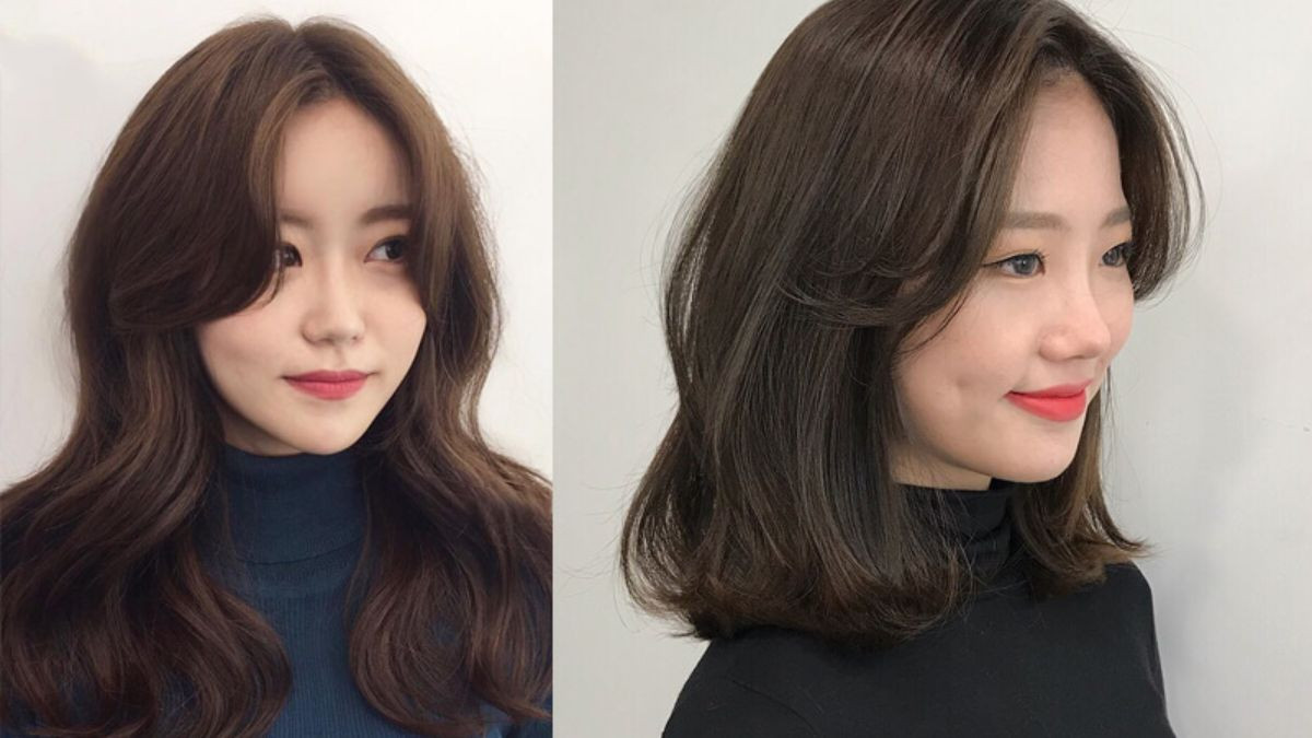 Tóc layer nữ nhuộm màu nâu tự nhiên thanh lịch