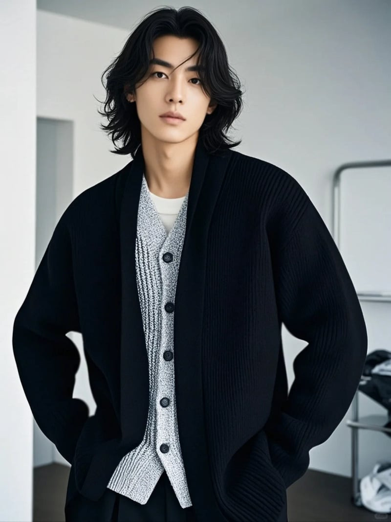 Tóc layer rối nam với độ dài lửng đầy phong cách