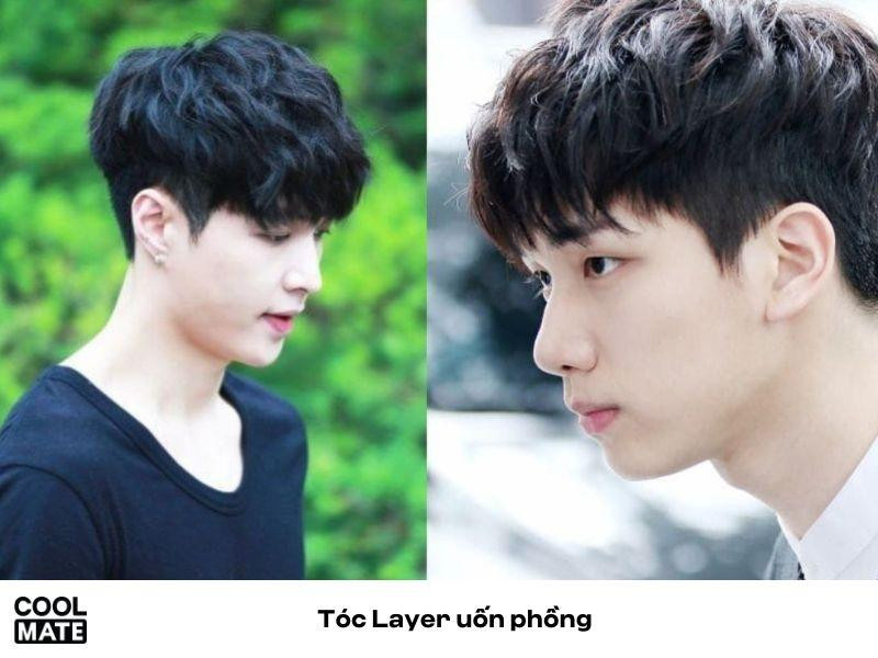 Tóc layer uốn phồng tăng độ dày cho mái tóc mỏng, mặt kim cương