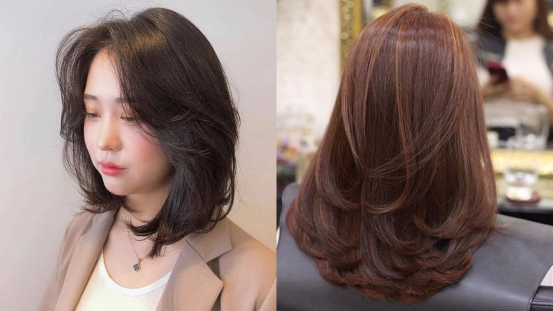 Tóc layer uốn xoăn đuôi