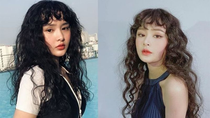 Tóc layer uốn xoăn rối phóng khoáng